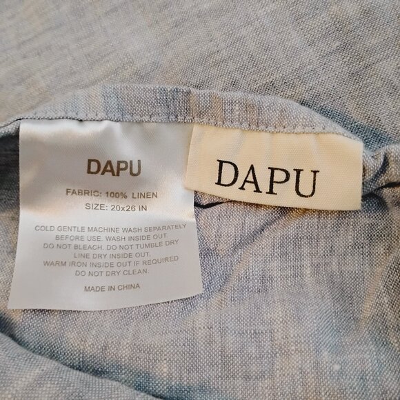 Dapu Pillow Shams Linen Standard Queen Blue Chambray Soft Pair Set of 2 - Picture 4 of 6